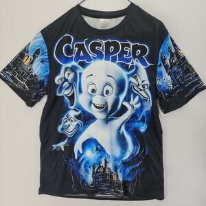 Casper The Friendly Ghost Sublimated AOP Graphic T-Shirt Black Size L